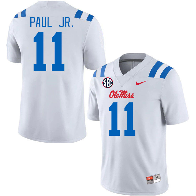 Men #11 Chris Paul Jr. Ole Miss Rebels 2024 New Uniforms College Football Jerseys Stitched-White